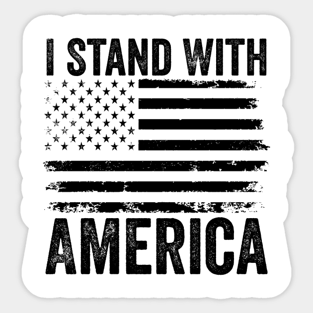 I Stand With America – Patriotic American Flag Design Sticker by ArtistTee ⭐⭐⭐⭐⭐